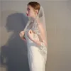 Weißer Elfenbein-Tüll-Braut-Hochzeitsschleier mit einer Schicht, schicker, mit Perlen besetzter Damen-Haarschmuck für Abschlussball, formelle Veranstaltungen, Kopfbedeckungszubehör CL1676