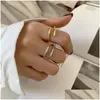 Silver New Punk Style Lovers Rings Authentic 925 Sterling Sier Open for Women Wedding Jewelry Gifts Statement Justerable Ring Drop D DHBF5