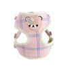 Colliers pour chiens Laisses Fournitures pour animaux de compagnie Harnais Laisse Ensemble Ishaped Plaid Dessin Animé Ours Polyester Respirant Maille Sangle De Poitrine Snack Pack Dro Dhwjb