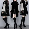 Women's Fur Woolen Coat Women 2023Winter Plus Velvet Thickened Faux Jacket Female Mid-Length Outwear 5XL Ladies Overcoat Top