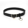 Belts Belt Adjustable Heart Shape Black Colors Boy Girl Lady Women PU Leather Luxury Designer Metal Buckle