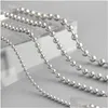 Silver Authentic 925 Sterling Geometric Round Beads Chain Bracelets For Women New Handmade Wedding Bracelet 2/3/4/5Mm Size Drop Deli Dhyov