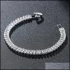 Bracelets de charme Mode Crystal Tennis Bracelet Zircon Perles Hommes Bracelet Chaînes Strand pour Femmes Drop Livraison Bijoux Ot5Fh