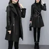 Women's Leather 2023 Autumn Winter Jacket Women's Fur One PU Coats Loose Ladies Outwear With Thicker Overcoat Female Tops