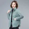 Płaszcze damskie okopy 2023 Winder Winded Jacket Damna lekka krótka płaszcz swobodny zimowy warstwę znamionową luźną bawełnę z tkaniną