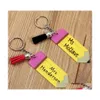 Party Favor Personlig tom brev Tassel Key Chain Teachers Day Pencil Akryl Drop Delivery Home Garden Festly Supplies Event DHXJ5