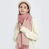 Scarves 2023 Autumn Winter Lamb Wool Bandana Outdoor Thick Tassels Windproof Warm Korean Neckerchief Women Scarf Versatile Tippet