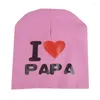 Berets Q Knitted Warm Beanie Cotton Baby Hat For Girl Toddler Kids Boy I LOVE PAPA MAMA Print Infant Cap Children