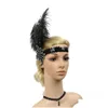Headbands Womens Elegant Vintage Sequins Party Headpiece Fashion Beaded Flapper Feather Hair Headband Wedding Bridal Accessory Drop Dhd1T
