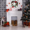 Christmas Decorations Window Wreath Artificial Garland Hangers With Ribbons Cotton Letters Indoor Outdoor Sign Fake