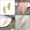 Dangle Chandelier Fashion Bohemian Long Earrings Unique Natural Leaf Big Earring For Women Jewelry Drop Delivery Otdza