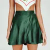 Skirts Wrap Green Satin Mini Skirt Women Ruffle Black Vintage Style Korean Silk Pink Short Kawaii Lolita Clothing Summer Beach 230110