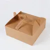 Foldable Biodegradable Concise Style Portable Printed Pizza Macaron Biscuit Cupcake Dessert Brown Food Paper Box A382