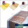 Table Runner 1Pcs 30X275Cm Gold Rose Sequin For Party Cloth Weddings Decoration Runners Home Drop Delivery Garden Textiles Cloths Otnd3