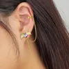 Boucles d'oreilles WPB S925 en argent Sterling pour femmes, croix chauve-souris, asymétrique, Zircon brillant, bijoux de luxe, cadeau de fête pour filles