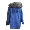 Women's Down Parkas Wool Collar Cowboy Splicing Denim Coat Winter Women Long Sleeve Thicken Faux Fur Hood Plush Jackets Warm Plus Size Jacket 230109