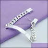 Link Chain 925 Sterling Sier 10mm Smooth Sidways Armband f￶r m￤n Kvinna Charm Wedding Engagement Party Fashion Jewelry 1273 T2 Dro Otzog