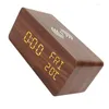 Watch Boxes Wood LED Clock Dual Alarm Wooden Digital 3 Dimmer For Home