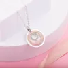 925 Sterling Silver Two-Tone Circles Pendant Halsband Passar European Pandora Style Smyckeshalsband