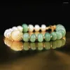 Link Bracelets Handmade Freshwater Pearls Green Stone Beads Chain Bangle For Women Party Wedding Gifts Jewelry Accessories Fashion