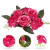 Dekorativa blommor ringringar rosblomma mittstycken kransfloral falska bordsbord bröllop kransar girlandhållare rosor jul