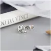 Silver Authentic 925 Sterling Sier Butterfly Rings for Women Vintage Open Size Justerbar Ring Christmas Party Gifts Drop Delivery J DHBWH