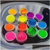 Nagel glitter nya 7boxar set ljus färg neoneffekt pigment pulver fluorescerande konst damm gel diy dekoration fpb29 drop leverans heal dhnf7