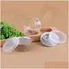 Storage Bottles Jars 100Ml Clear Plastic Jar Pet With Metal Lid Airtight Tin Can Pl Ring Bho Oi Concentrate Container Food Herb Bo Dhklf