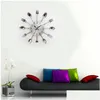 Horloges murales Design en gros Cadeaux heureux Mode Creative Moderne Sliver Couverts Ustensile de cuisine Horloge Cuillère Fourchette Drop Livraison Accueil Dhejb