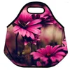 Bolsas de armazenamento lancheira de flores para mulheres impressas pacote de comida de neoprene infantil de neoprene vários padrão