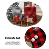 Pokrywa krzesełka Dekoracja Bożego Narodzenia Produkty tekstylne Produkty Modna Koperta Plaid Kształt Kształt kratowy dekoracje kratowe zmywalne czerwone