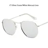 Sunglasses Metal Frame Polygon European And American Fashion Small Dazzle Color Mercury Marine Lenses