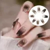 Falska naglar 1 Ställ falsk nagel som inte faller med lim dekorativ glansig textur svart diamant konstgjorda förnödenheter