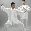 Stage Draag Traditioneel Rayon -uniform voor wushu -trainingskleding met lange mouwen Zuid -Korea Martial Arts kostuum Tai Chi -kleding