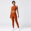 Active Sets High Quality Ribbed Yoga Suit For Women Super Stretch Wrap Sports Clothing Wear Ladies Fitness Set