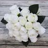 Dekorativa föremål Figurer 91218PCSLOT Artificial Flowers Wedding Bouquet White Pink Thai Royal Rose Silk Flowers Home Decoration Party Decor 230110