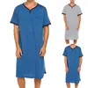 Vêtements de nuit masculins pour hommes de nuit à manches courtes Nightshirts de nuit à manches courtes Bathrobe décontracté Shirts pyjamas sympathiques A50