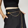 Kemerler Moda Slim Fit Lüks Tasarım Parti Bel Kayışı Altın Zincir Kemer Metal Kemer Pantolon Elbise