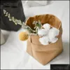 Sacs de rangement Lavable Sac en papier kraft Mode Plante Fleurs Pots Mtifonction Accueil Cadeau Paquet de haute qualité Drop Livraison Jardin Hou OTFZB