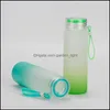 Tumblers Sublimation Water Bottle 500Ml Frosted Glass Bottles Gradient Blank Tumbler Drink Ware Cups Wholesale Drop Delivery Home Ga Dhsvk