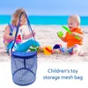 Storage Bags Outdoor Beach Toy Bag Portable Mesh Crossbody Pouch Children Kids Travel Toys Organizer Adjustable Straps Large