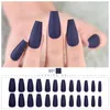 False Nails 24Pcs Matte Long Coffin Nail Tips Full Cover Artificial Fingernails Wearable Press On With Glue Manicure