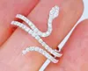 Кластерные кольца милое кольцо серебряного цвета змеи с блокновым камнем циркона для женщин Свадебные модные украшения 2023