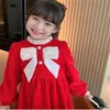 Crianças bebê meninas vestido de lã criança comprimento infantil manga arco saia princesa inverno roupas infantis vestidos casuais