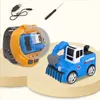 Mini Cartoon RC Small Car Analog Watch Remote Control Cute Infrared Sensing Model Batteryed Toys For Children Gifts