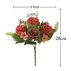 Decoratieve bloemen Decoratie PO Props Wedding Ornament Lifelike Plant Retro Silk Peony Artificial Bouquet Floral Arrangement