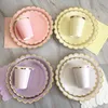 Wegwerp servies 40pcSlot Gold servies Set Solid Color Party Paper Bords Cups Baby Shower Baby Shirthing Carnival Wedding Decor Supplies 230110