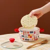 Kommen creatieve keramische instant noodle bowl hong kong stijl retro huishouden binaurale soep keuken servies ramen ramen ramen