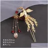 Acessórios para cabelos estilo chinês phoenix hairpin ornamentos antigos para mulheres que balançam bastões de borla retro hanfu entrega de queda pr dhcsd