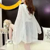 Damenjacken Sommer Eis Seide Sonnencreme Mantel Frauen Spitze Net Rot 2023 Dünne Outwear Atmungsaktive Fried Street Strand Kleidung Weibliche Top